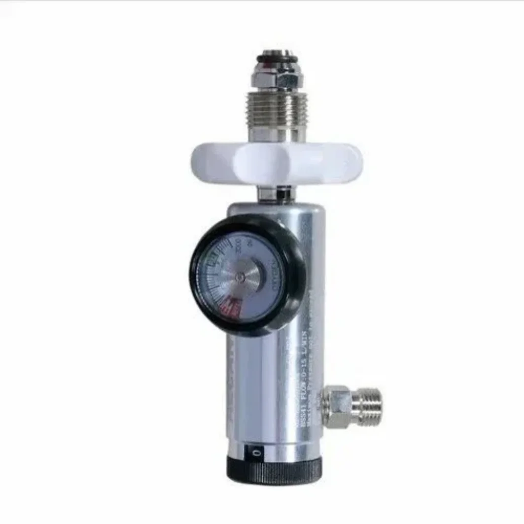 Oxykit Bullnose Oxygen Regulator (2) Oxykit Bullnose Oxygen Regulator Al-Can Brass 0-15 LPM with Adapter Rental - Image 1